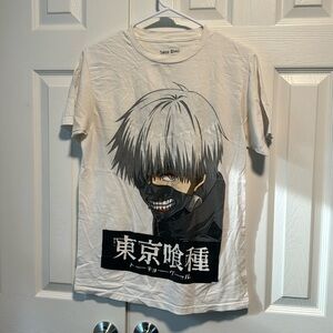Tokyo Ghoul Japanese Text Kaneki White T-shirt Size Small Preowned